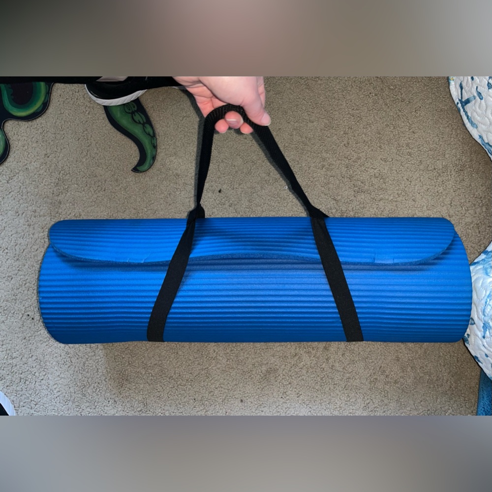 Set of 2  Yoga Mats (blue & teal)  with Black carrying Strap